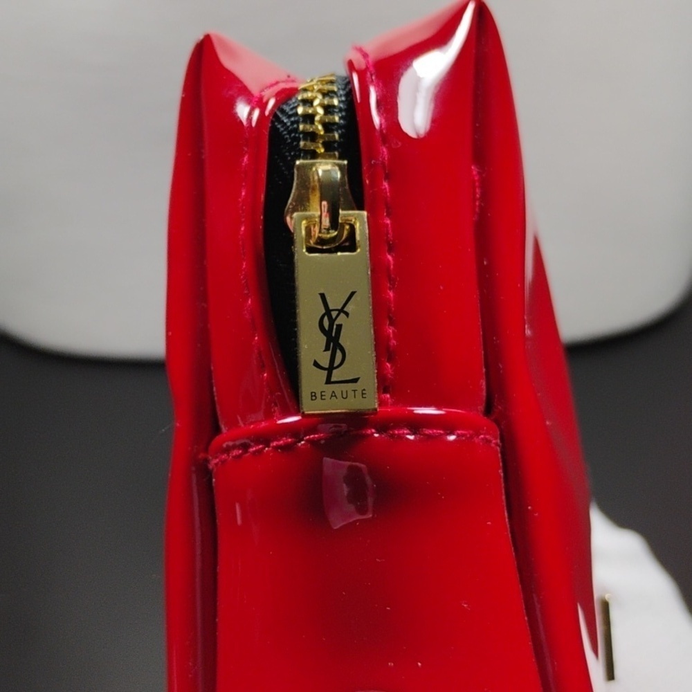Yves Saint Laurent Red Cosmetic Bag Gold Zipper GWP - Picture 13 of 14